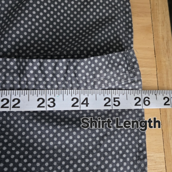 Women's Gray Button-Up Blouse - Picture 8 of 9